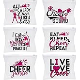 60 Pieces Cheer Makeup Bag Cosmetic Cheerleading Case for Girls Zipper Cheer Makeup Case Cheerleader Travel Pouch Portable Cheerleading Bag for Women Teammates Toiletry Accessories Gifts, 6 Styles