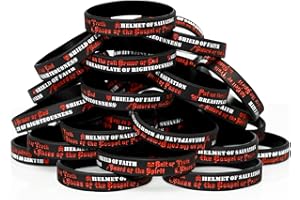 xiheer 30 Pcs Armor of God Bracelets Silicone Wristband, Ephesians 6:10-18 Armor of God Decorations