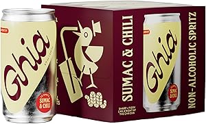 Ghia Non-Alcoholic Sumac & Chili Le Spritz, 8.4 Fl Oz (4-Pack) | Mocktail & Cocktail Mixer, Zero Proof Sparkling Apéritif wit