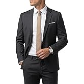 Hihawk Men's 2 Piece Suit with Tie, One Button Slim Fit Solid Jacket & Pants Set, Suits for Men Party Wedding Prom & Business