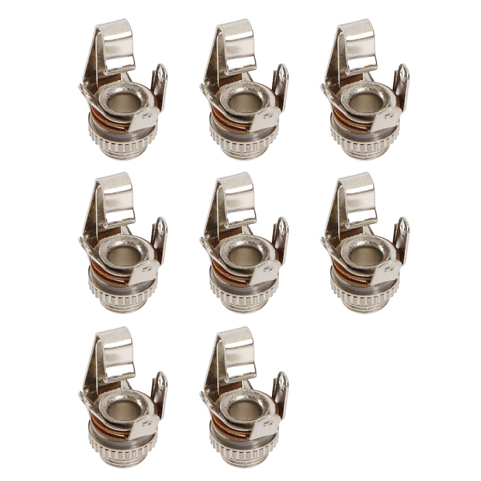 ECSiNG 8PCS 3.5mm Female Sockets Chassis Panel Mount Jack Mono with Gasket and Nut Solder Type for Audio Electric Guitars Speakers Foot Switch Bass Fender