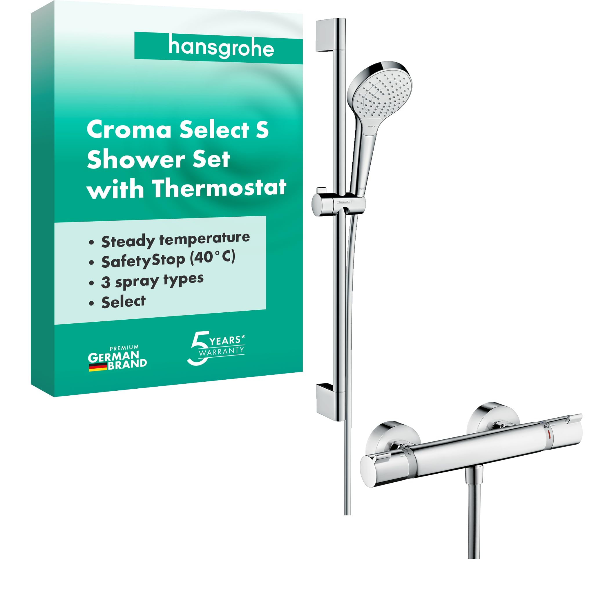 hansgrohe Croma Select S Shower system 110 Vario with Ecostat Comfort thermostatic mixer and shower rail 65 cm — image 1