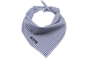 ARING PET Dog Bandana, Cotton Triangle Bibs Scarf for Small to Large Dogs and Cats, Navy Plaid