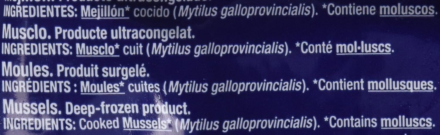 Gourmet - Mejillones Enteros Cocidos en su Propio Jugo - 1 Kg ...