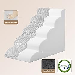 EHEYCIGA Curved Dog Stairs Ramp for High Beds