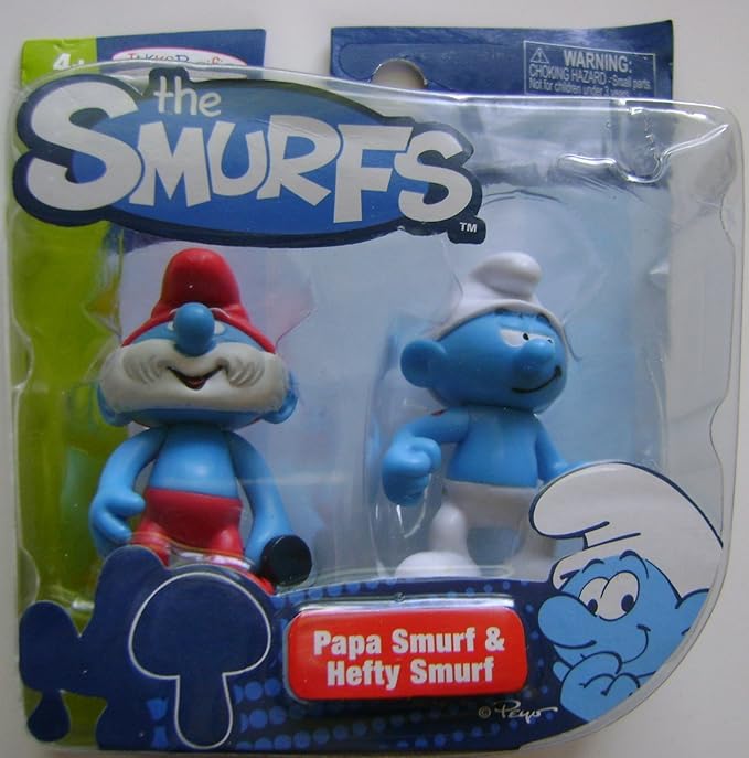The Smurfs 2 Pack, Papa Smurf and Hefty Smurf, 2.5" Tall
