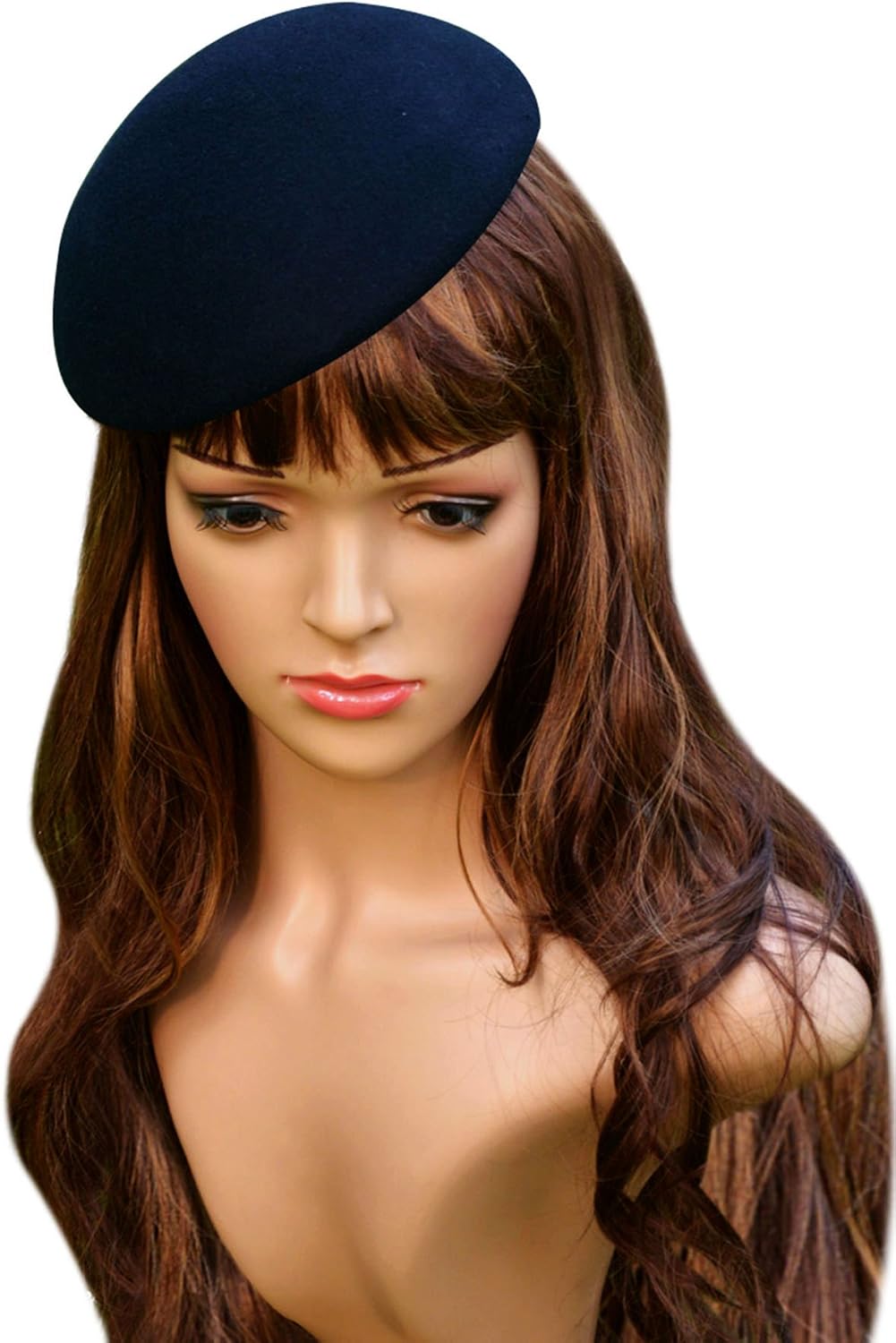 Lawliet Elegant Solid Circle 6.69" Wool Felt Fascinator Base Millinery Craft Fashion Pillbox Hat (Black) - Image 3