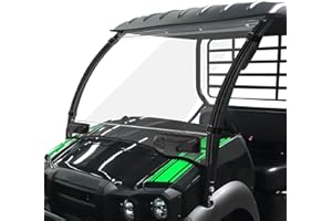 StarknightMT Vented Mule SX Windshield - Scratch Proof, Compatible With Kawasaki Mule SX SE XC 2017+, Heavy Duty Hard-Coated 