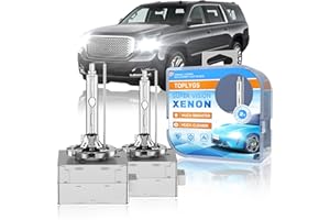 TOPLYGS D3S HID Xenon Headlight Bulb Compatible with GMC 2015 2016 2017 2018 2019 2020 Yukon XL Denali 2013-2019 Acadia, 6000K Bright White, 35W OEM High Low Beam Xenon Lights, Pack of 2