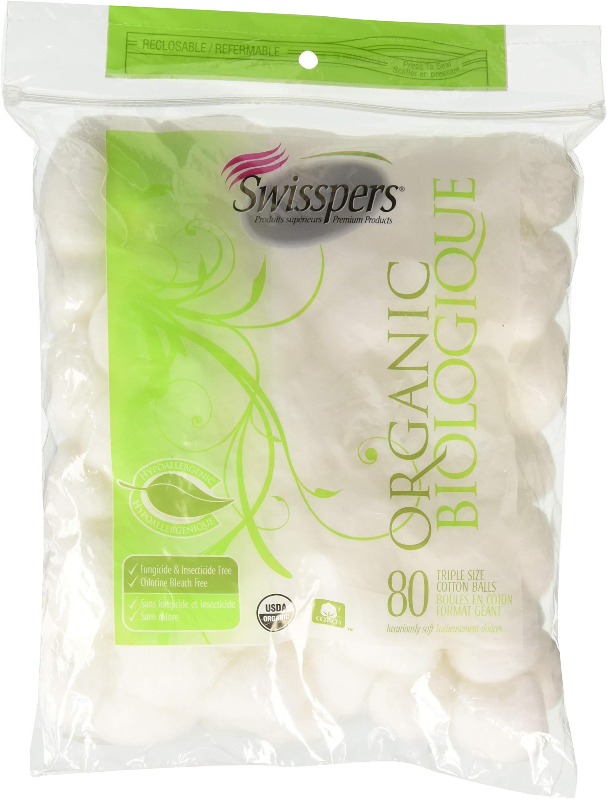 Organic Essentials Oe Cotton Balls Og2 Cotton Ball - 80 Pieces Per Pack - 6 Packs Per Case.