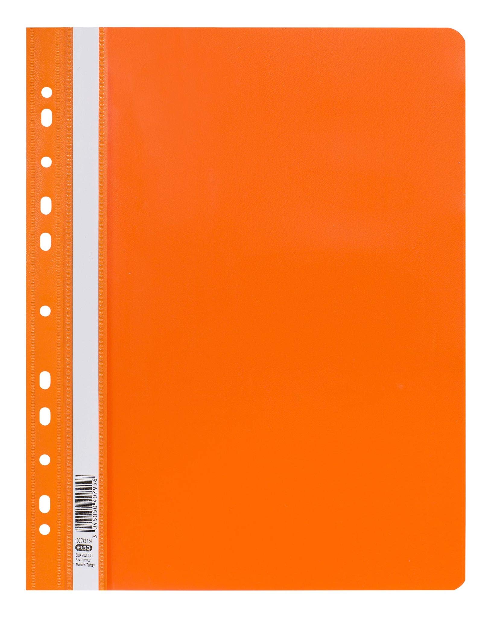 Elba 100742154 A4 File Folder with 11 Holes for Filing Plastic for Approx. 225 DIN A4 Sheets in Orange