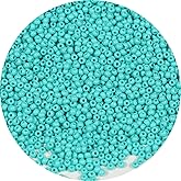 Bala&Fillic 2mm Round Size Seed Beads 9500pcs/100 Grams in Bag 12/0 Turquoise Green Small Craft Seed Beads for Making Jewelry Earring Bracelets Necklace (Turquoise Green)