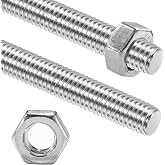 2PCS M12-1.75 304 Stainless Steel Fully All Threaded Rods 300mm/11.8"Length | 304 Stainless Steel Cuttable Metric All Threaded Screw Right Hand Threaded rod for Anchor Bolts Clamps DIY Projects