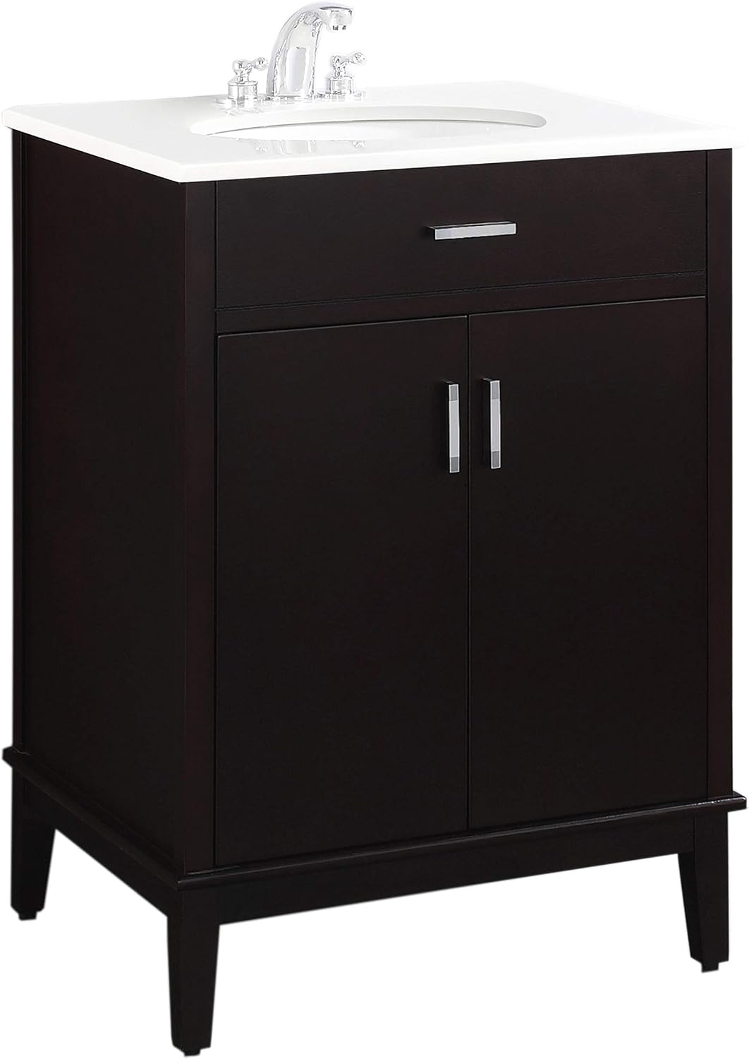Simpli Home Urban Loft 24 Bath Vanity With Quartz Marble Top
