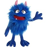 Nature Bound Living Puppets - Mack The 14-Inch Blue Friendly Monster, Plush Hand Puppet for Boys and Girls, (LP675)