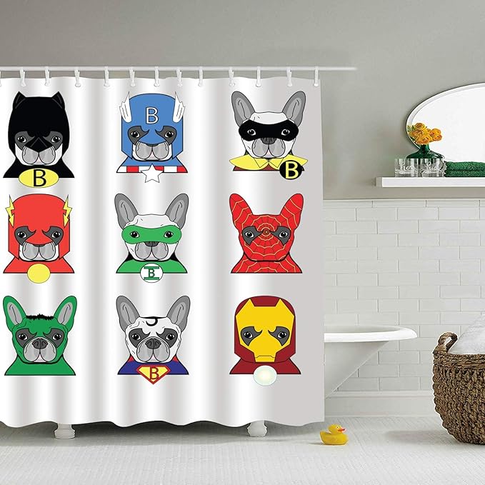 XPNiao HeroesFrenchBulldog Shower Curtain