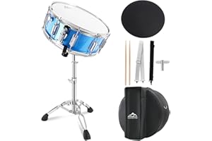 EASTROCK Snare Drum Set 14X5.5 Inches for Student Beginners with Gig Bag, Drumsticks, Stand, Drum Keys, Coated Material Drum Head, Blue