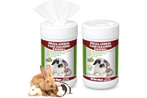 Yeyeplum 2 Pack Small Animal Cage Wipes 120 Count Small Animal Cage Clean up Wipes Removes Stubborn Caked-on Hamster Cage Cleaner for Pet Bunny Supplies Cleaning Deodorizing