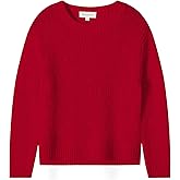 TRENDSTITCH Girls Sweaters Crewneck Long Sleeve Pullover Jumper Cotton Fall Chunky Fancy Cable Knit Sweater with Side Slit