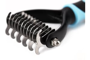 DakPets Cat & Dog Grooming Tool | All-In-One Metal Undercoat Rake, Dematting Tool, Detangling Comb, Fur Shedding Blade, Pet Hair Remover, and Grooming Brush | For Medium to Long-Haired Dogs and Cats