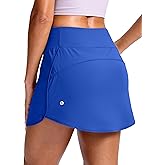 SANTINY Skorts for Women with Pockets High Waisted Golf Skirts with Shorts A Line Athletic Tennis Skirt for Casual Pickleball