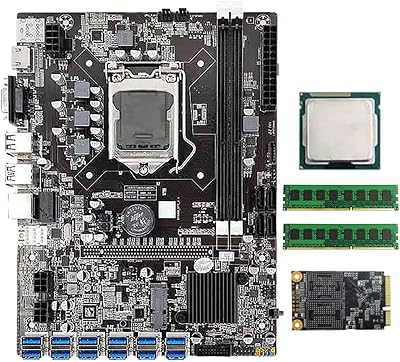 Oikabio B75 BTC Mining Motherboard w/ G530 CPU, 16GB RAM, 120GB SSD, 12 USB3.0