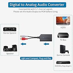 AUTOUTLET 192kHz Optical to RCA Converter DAC