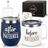LiqCool Before Patients & After Patients Set for Men, Appreciation Gifts Set for Nurses Doctors Assistants, White Coat Ceremony Gifts for Dentists, Physician, Nurse Mug Therapist Gifts(12oz)
