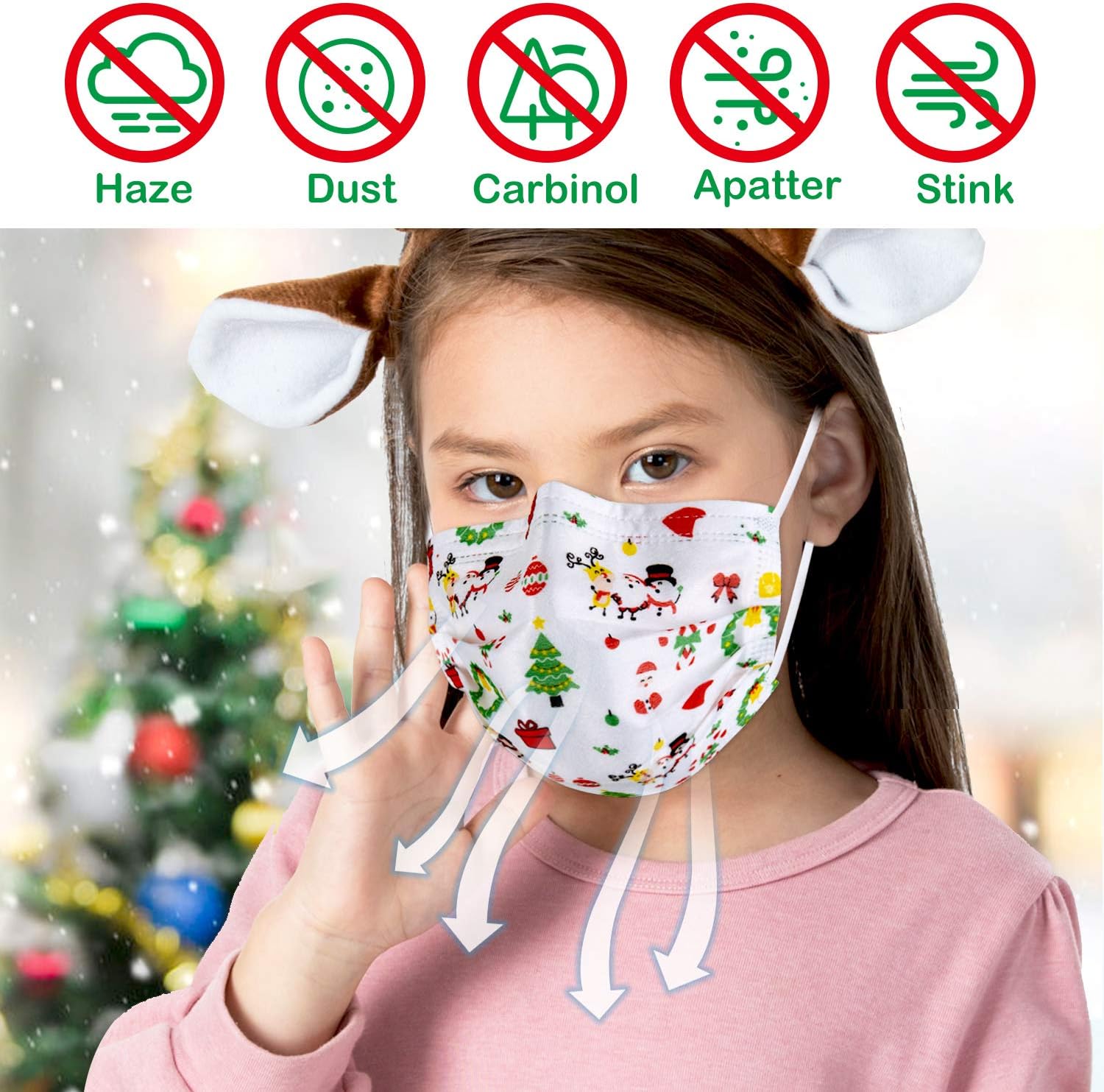 WAPIKE Disposable Face Masks, Kids Face Masks, Christmas Face Mask for Kids Child Adults : Sports & Outdoors