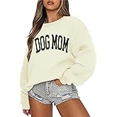 KNEYATTA Dog Mom Sweatshirt Women Dog Lover Sweatshirt Funny Graphic Fall Sweatshirts Mam Pullover Tops