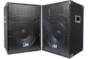 Grindhouse Speakers - GH15L-Pair - Pair of Passive 15 Inch 2-Way PA/DJ Loudspeaker Cabinets - 800 Watt each Full Range PA/DJ Band Live Sound Speaker