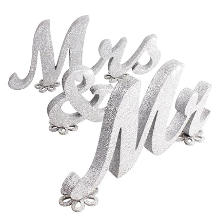 Demino Waterproof Mr And Mrs Sign Sweetheart Wedding Table
