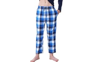 BYX SWEETLEISURE Big Boy's Cotton Plaid Pajama Pants Lounge Long Pants Loose Size 8 10 12 14 16