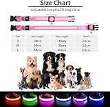 PcEoTllar Light Up Dog Collar 8 Modes Rechargeable Waterproof Pink 9 Modes view 6