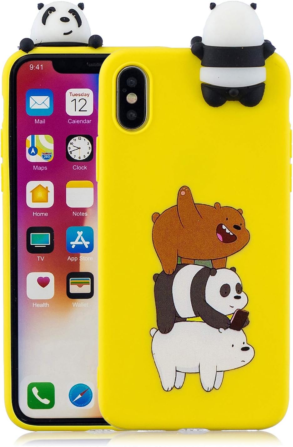 EWCover Silicone Case for iPhone XS Max,3D Color Cute Animals TPU Case Cover for iPhone XS Max