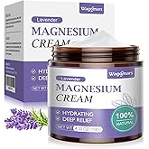 Wagomars Magnesium Cream for Sleep - Natural Topical Magnesium Lotion for Pain & Leg Cramps, Muscle Relaxation, Calm - Nighttime Body Butter for Deep Hydration - Safe for Kids (Lavender)