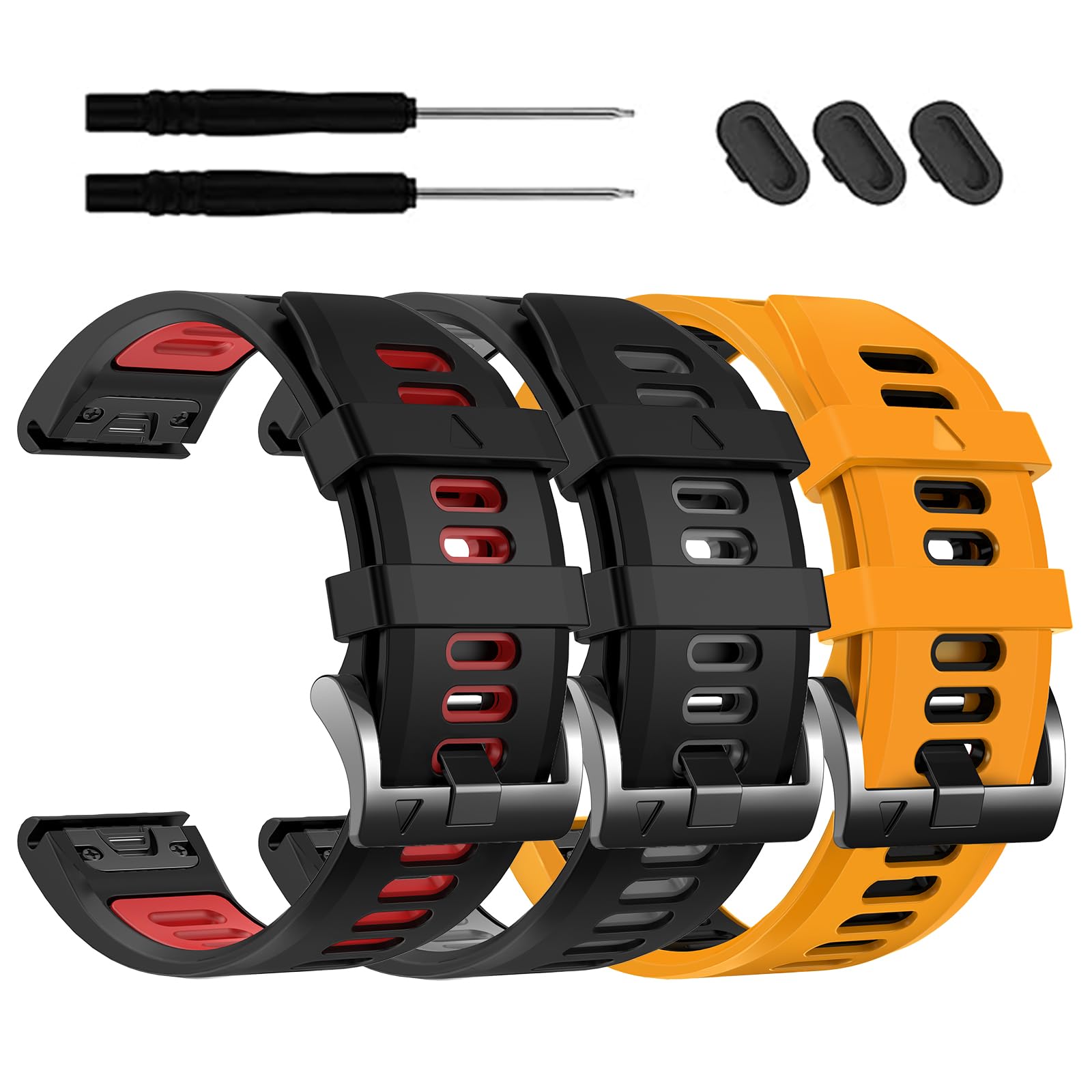EZMVZKU 22mm Quickfit Silicone Strap for Garmin Fenix E/Fenix 8 AMOLED 47mm/7/7 Pro/6/6 Pro/5/5 Plus,Sport Replacement Band for Forerunner 965 955 945 935/Approach S70 47mm/S62/S60/epix Pro 47mm