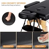 Yaheetech Portable Folding Massage Table 60cm Black Adjustable Height view 3