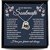 To My Beautiful Soulmate Necklace, Sterling Silver Missing Piece Love Heart, Gifts For Wife Birthday, From Husband, Gold heart is triple plated in 14K gold., Cubic Zirconia