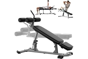 FF FINER FORM Finer Form Semi-Commercial Decline Sit Up and Flat Weight Bench. Adjustable Fitness Equipment and Exercise Bench for Abs, Crunches, and Strength Training. Great Workout Equipment for the Home Gym.