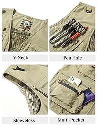 Flygo Men's Fishing Vest Summer Outdoor Lightweight