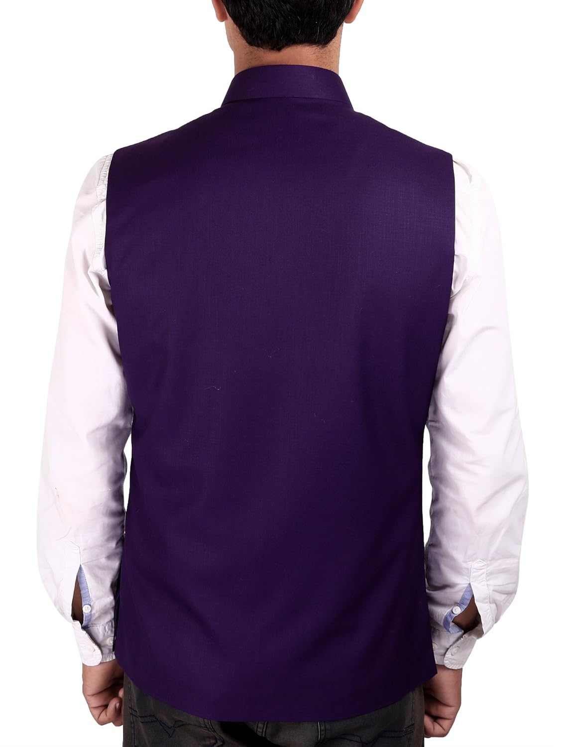la rainbow mens cotton bandhgala modi jacket/waistcoat-purple