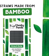 The Cheeky Panda Disposable Paper Cocktail Straws Black 250 Pack Bamboo view 6
