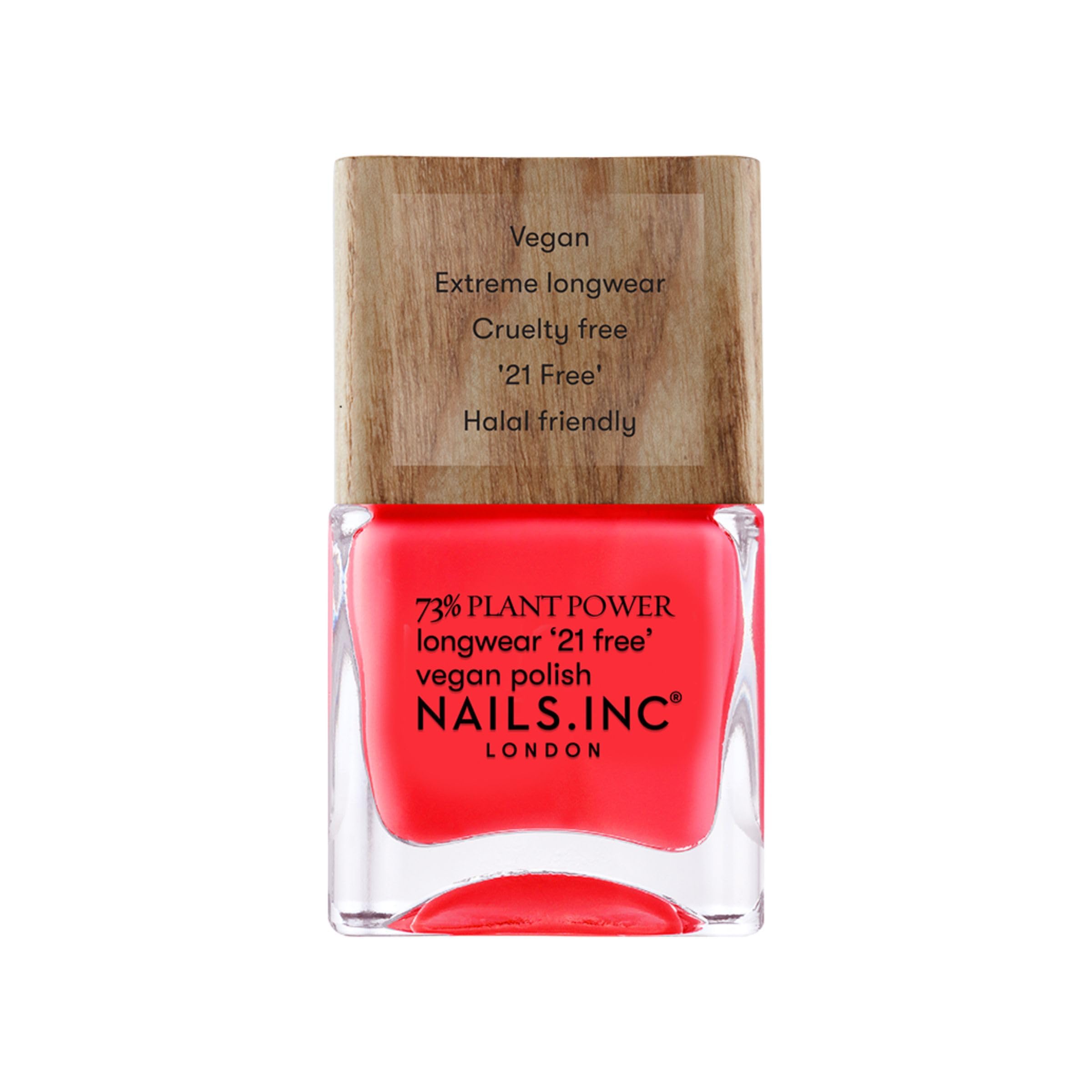 Nails.INC 73% Plant Power Nail Polish, Long Lasting Nail Color Lasts Up to 10 Days, Quick Drying, Cruelty Free, Vegan, 21 Free Formula, Time for a Reset (14ml)