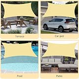 OFFCUP 2m x 3m Sun Shade Sail Beige, 160gsm Waterproof Rectangular Canopy view 8