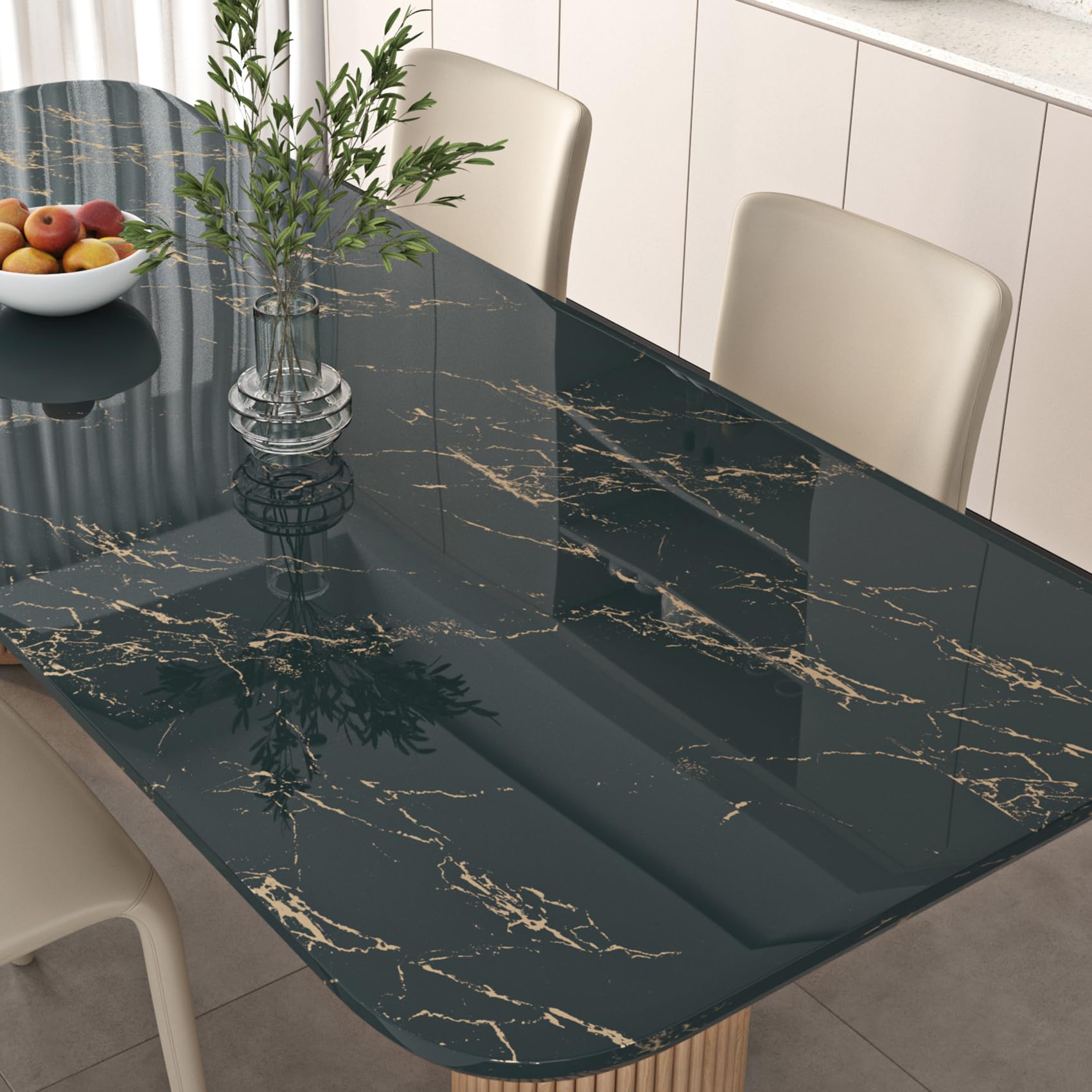 Photo 1 of Livelynine Emerald Green Marble Contact Paper Peel and Stick Countertops Waterproof Self Adhesive Wallpaper Countertop Self Adhesive Covering Kitchen Counter Top Covers Dark Desk Vinyl Wrap 15.8x78.8