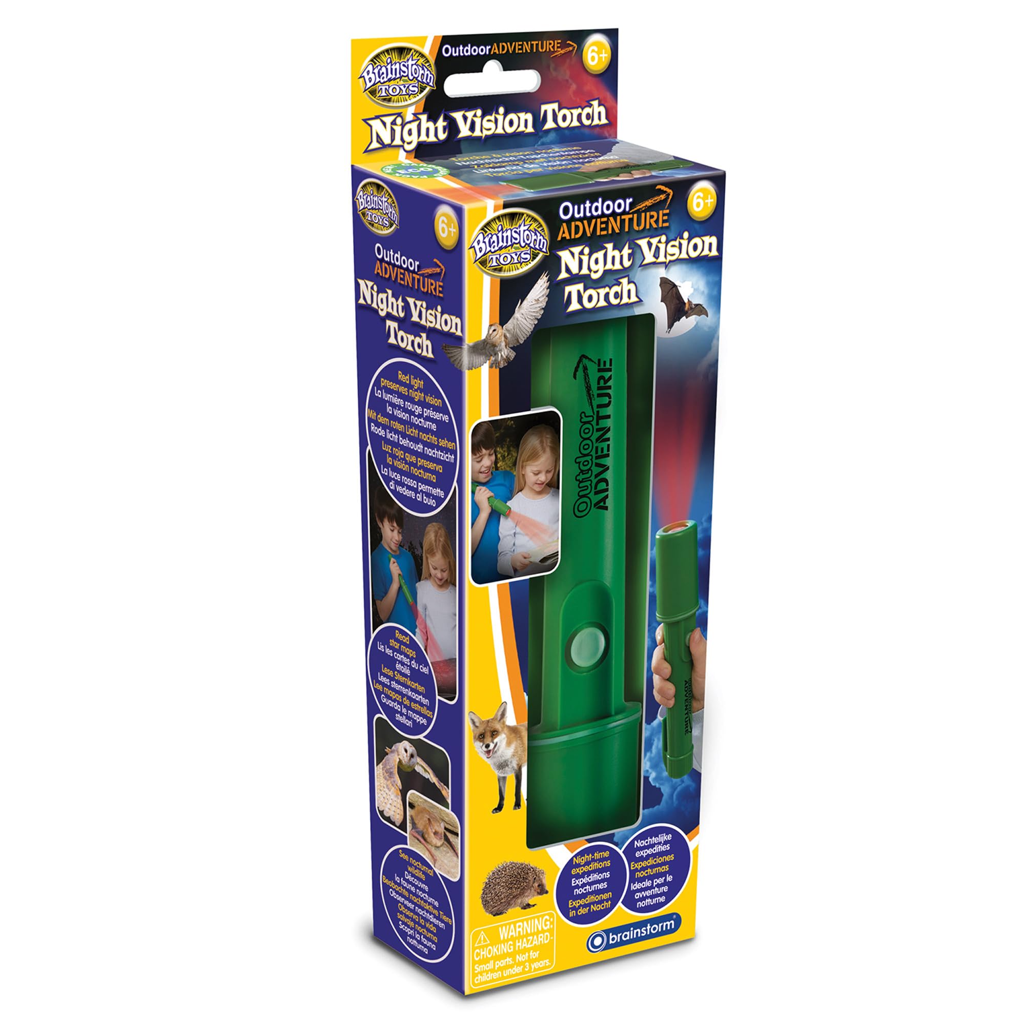 Brainstorm Toys Outdoor Adventure Kids Night Vision Torch – Red Light Preserves Night Vision, Perfect for Outdoor Exploration and Adventures
