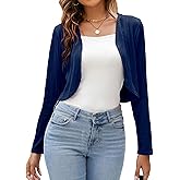 ZAFUL Women's Long Sleeve Ribbed Cropped Cardigan Sweaters Open Front Bolero Short Shrugs S-XXL