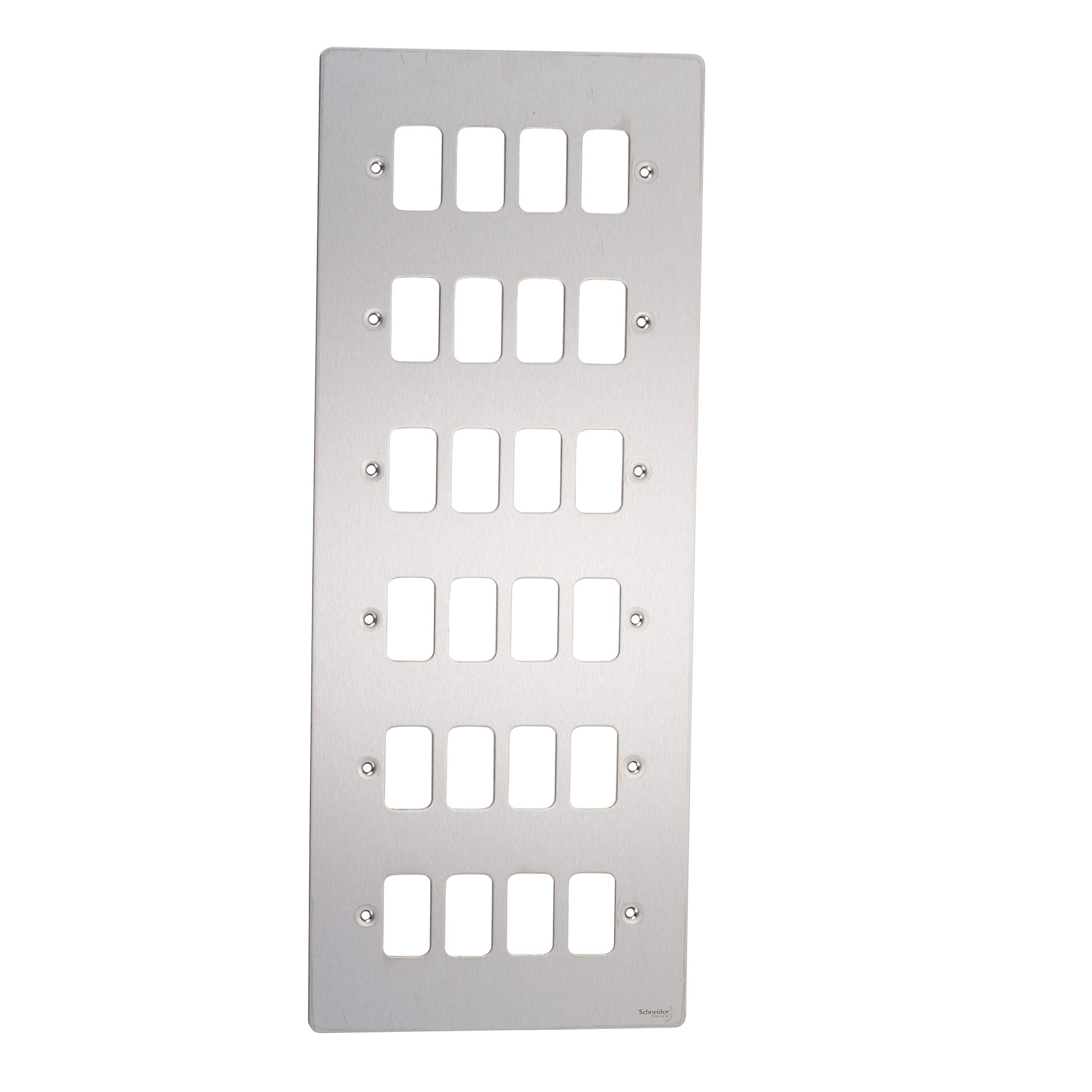 Schneider Electric - Ultimate Flat plate Grid (UFP) The 1.5mm screwless front plate profile provides the ultimate in flat plate design - Wiring Devices Stainless Steel - GUG24GSS