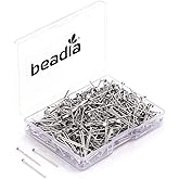 BEADIA Head Pins Platinum for DIY Jewelry Making 20mm 500pcs